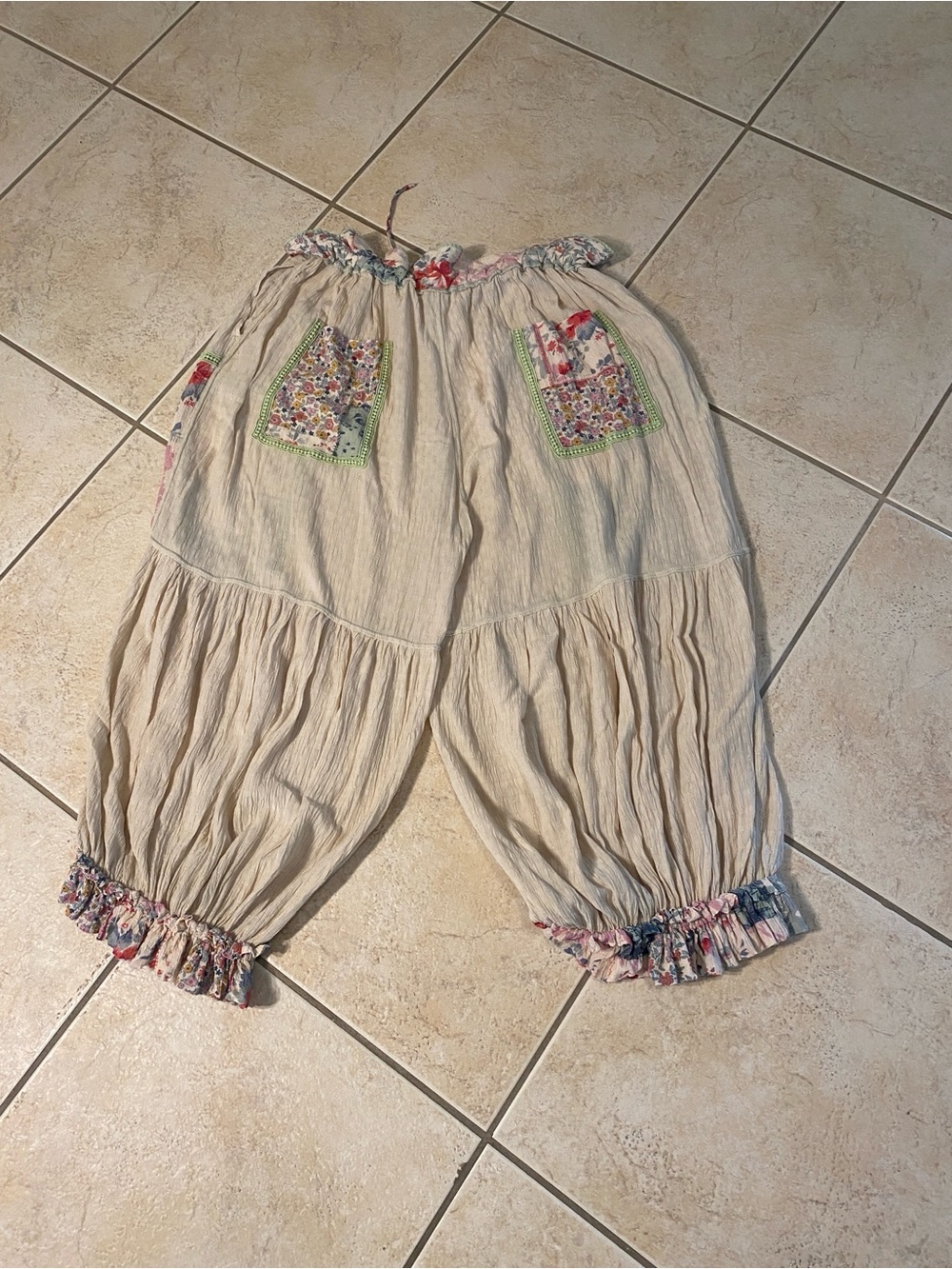 Free People Patchwork Bloomer Pantaloon Pants - Picture 2 of 11